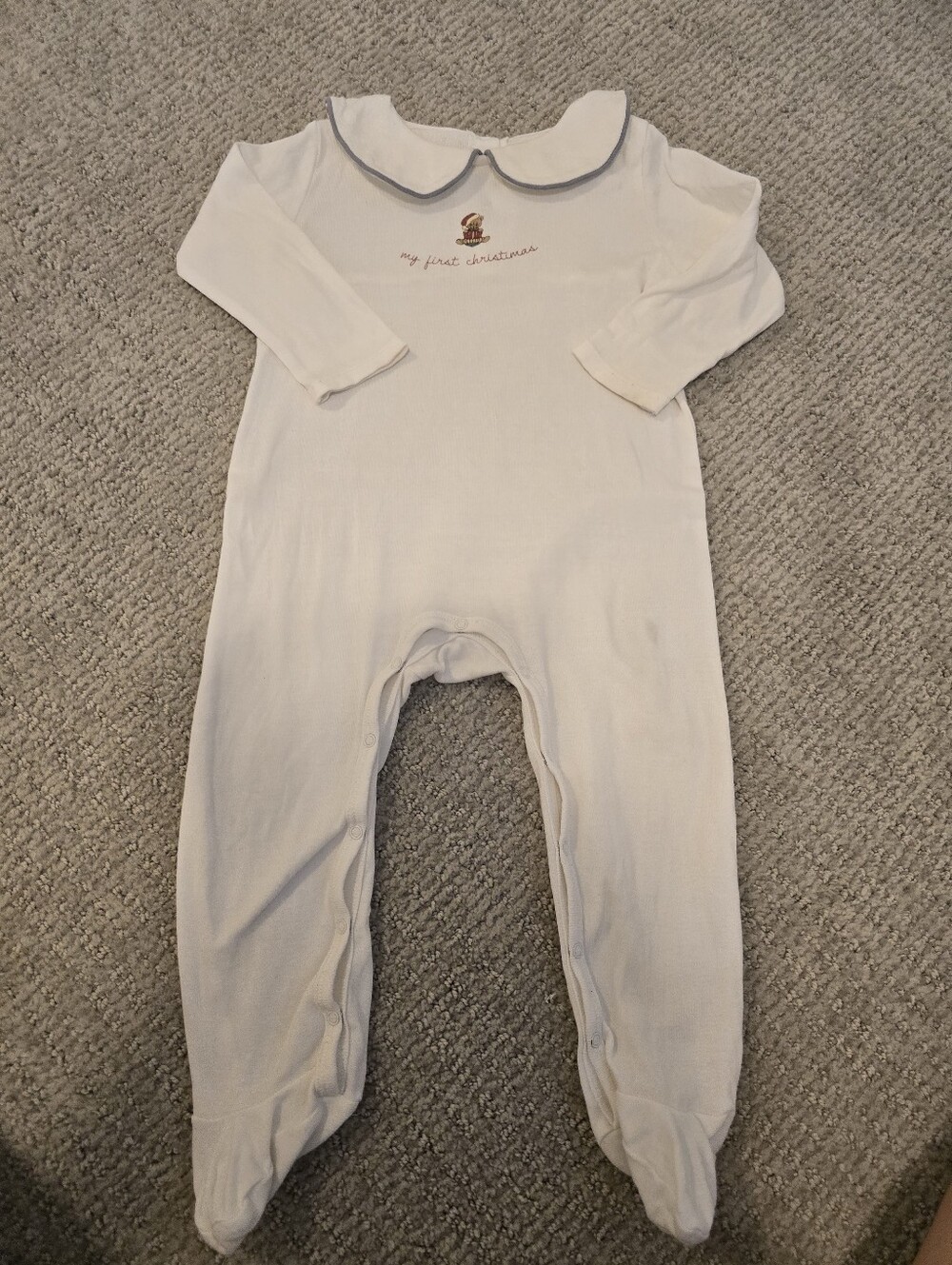 Konje Slojd Classic White Footed Baby One-Piece - 'My First Christmas'